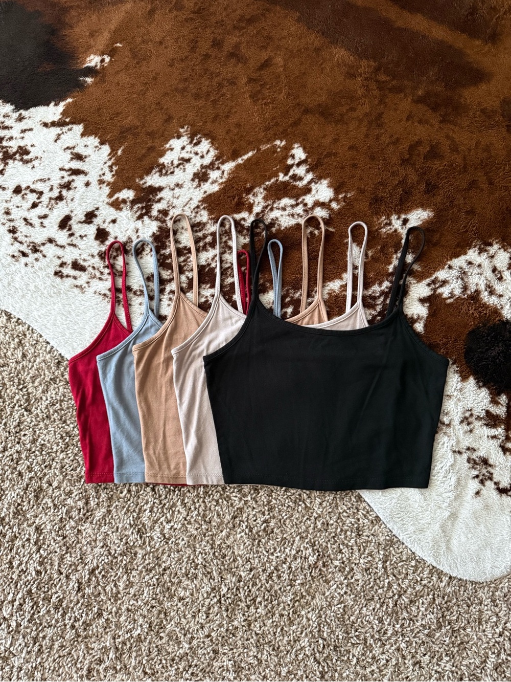 SHEIN Crop Spaghetti Strap Tanks (5)